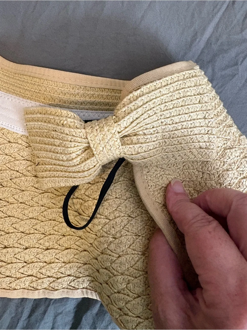 Magid Natural Straw Visor Hat with Bow
